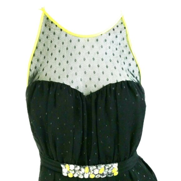 Vera Wang Princess Black Mesh Cut-Out Back Dress - Picture 6 of 9